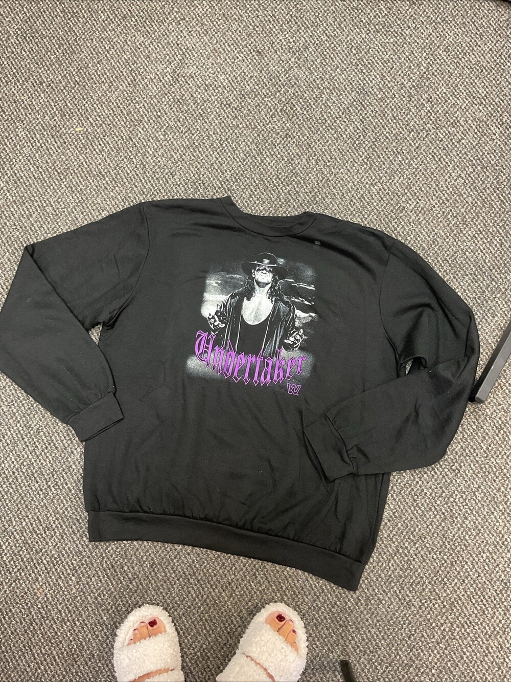 WWE Legends Undertaker Black Graphic Fleece Pullover Sweatshirt Men's 2X G60